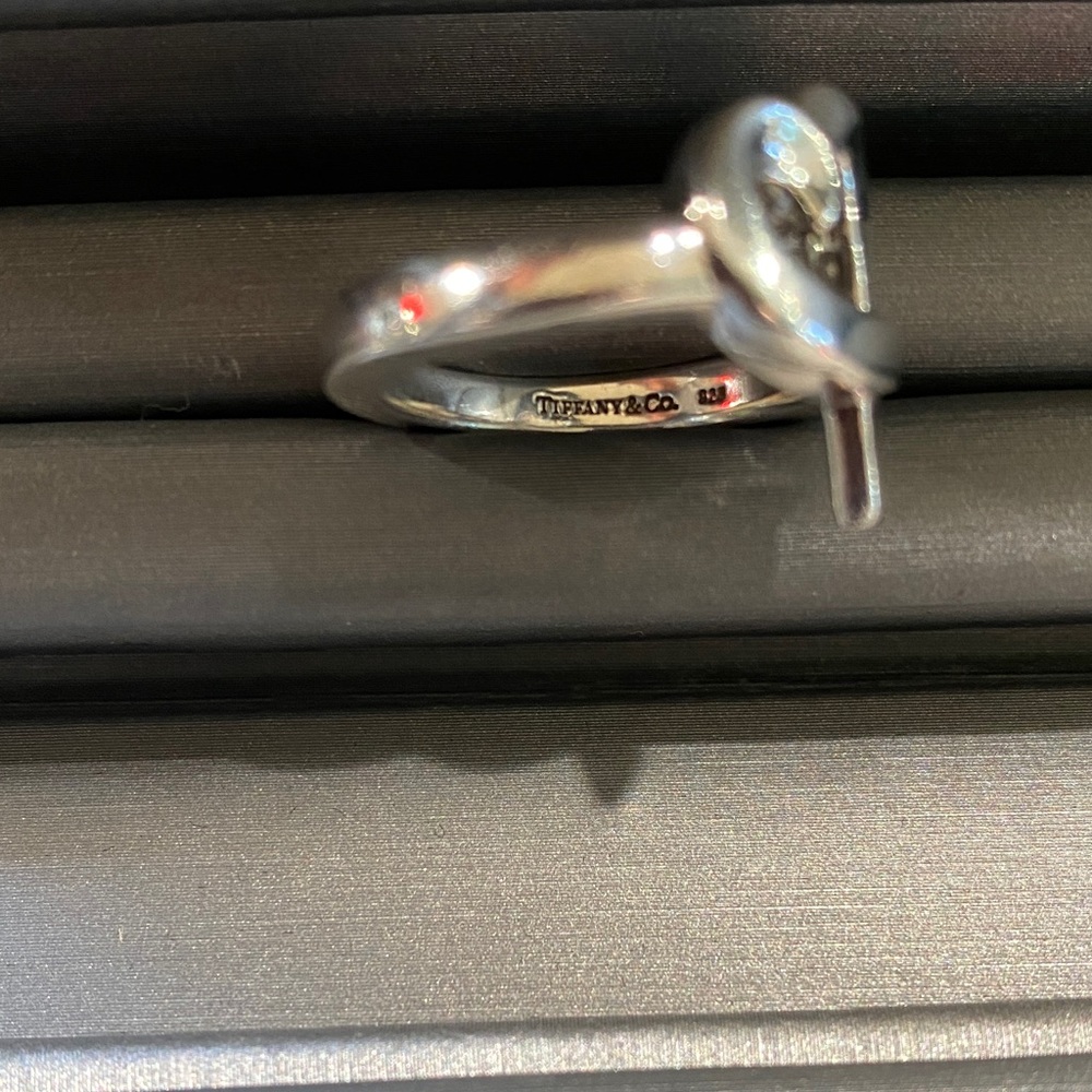 Tiffany & Co. Silver 925 Band with heart accent-size 6 - Picture 5 of 5